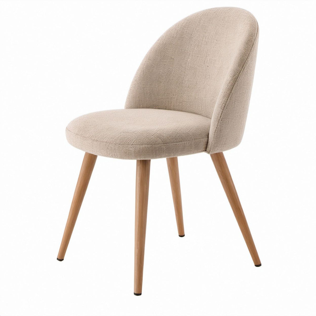 Sedia imbottita beige con gambe in faggio naturale 48 x 56 x 82 cm