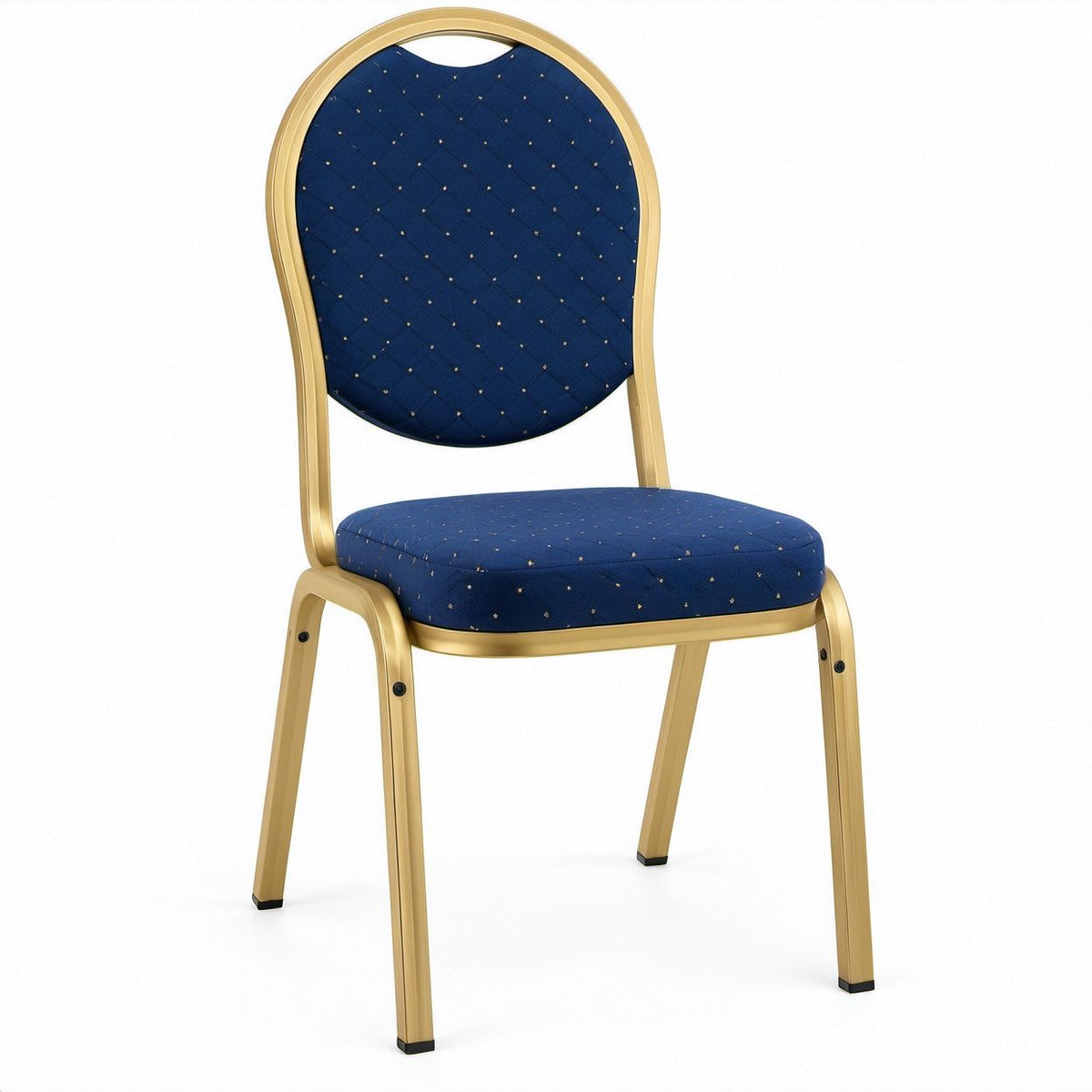 Sedia impilabile con schienale arrotondato Blu e Oro, 45 x 52 x 92 cm