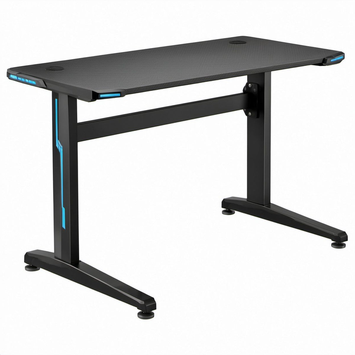 Scrivania gaming 140 x 60 x 75 cm in MDF e acciaio Nero/Blu